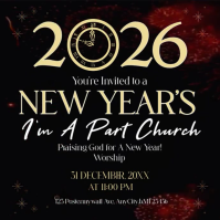 Negro New Year's Worship Invitation Instagram Post Template