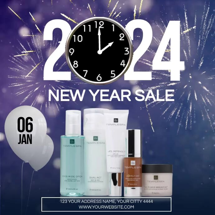 New Year's Cosmetics Sale Template | PosterMyWall