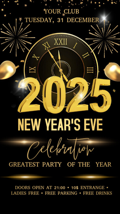 New Year's Eve 2025 Celebration Template | PosterMyWall