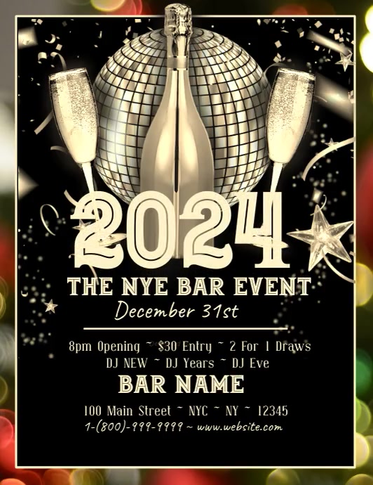 New Year's Eve Bar Template | PosterMyWall