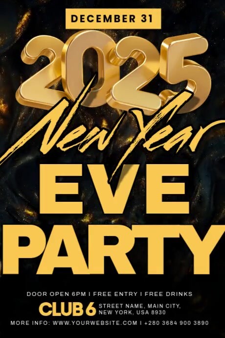 New Year's Eve Party 2025 Template | PosterMyWall