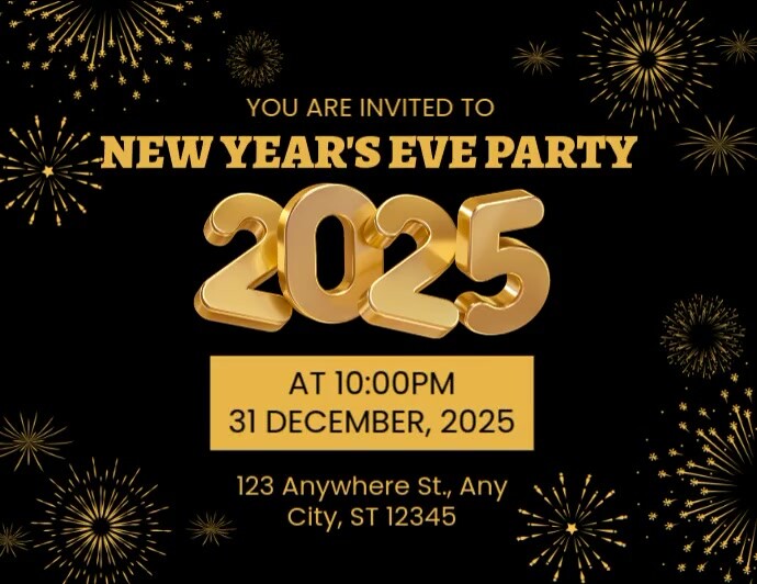 New Year's Eve Party 2025 Template | PosterMyWall