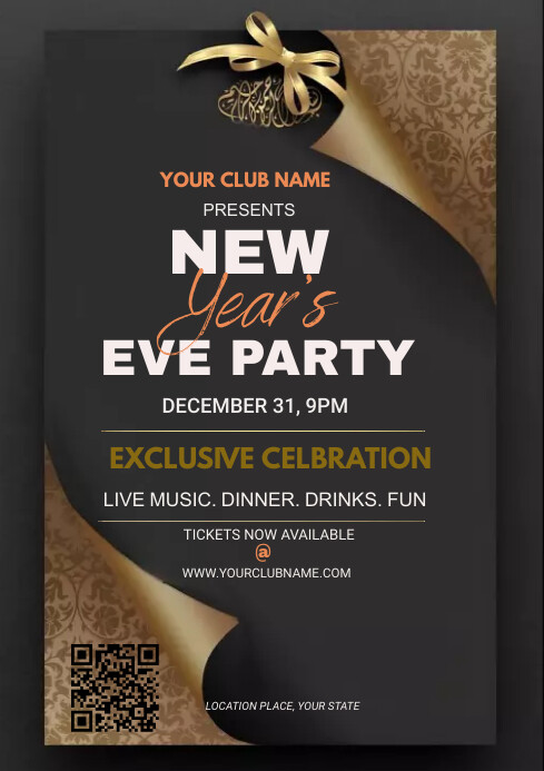 New Year's Eve Party Invitation Card Template | PosterMyWall