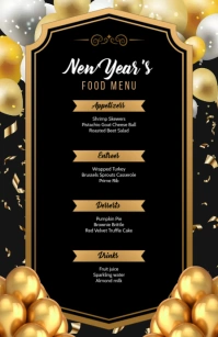 New Year's Food Menu Template ความกว้างแบบครึ่งหน้า