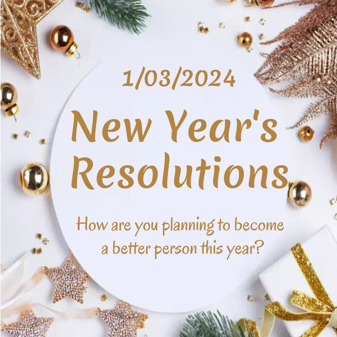 New Year's Resolutions Instagram Post Template | PosterMyWall