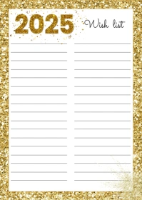 New Year's wishes, Write New Year's wishes A6 template