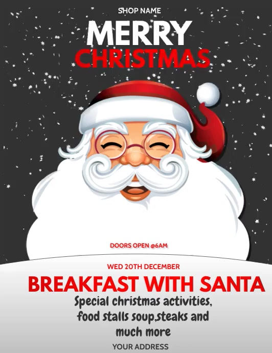 New year, Christmas poster Ulotka (US Letter) template