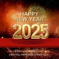 New year,christmas,event, 2025 Quadrato (1:1) template