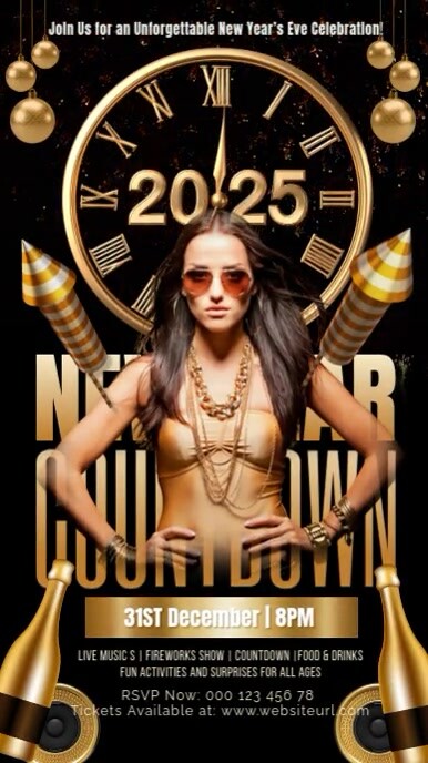 New year,event party,event,2025 Instagram Story template