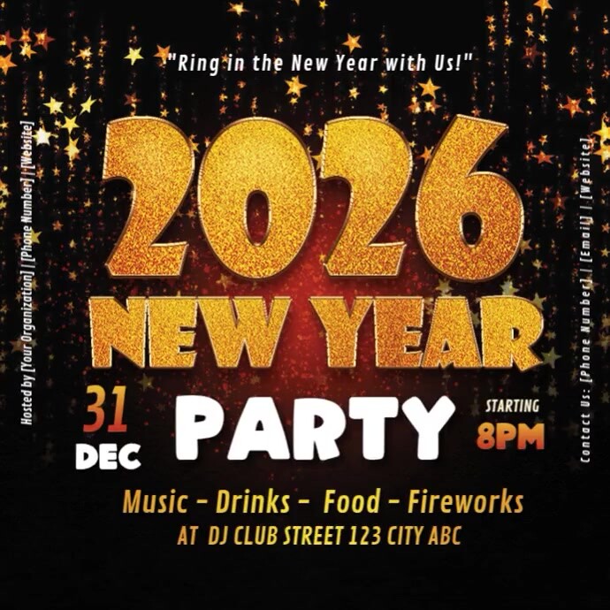 New year,event party,event,2026 Message Instagram template
