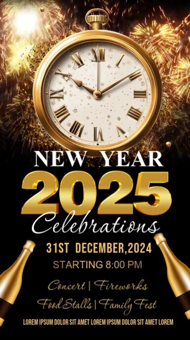 New year,event party,event,2025 Reel Instagram template