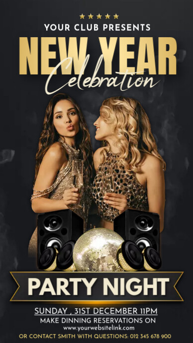 New year,event party,event,2025 Instagram Story template