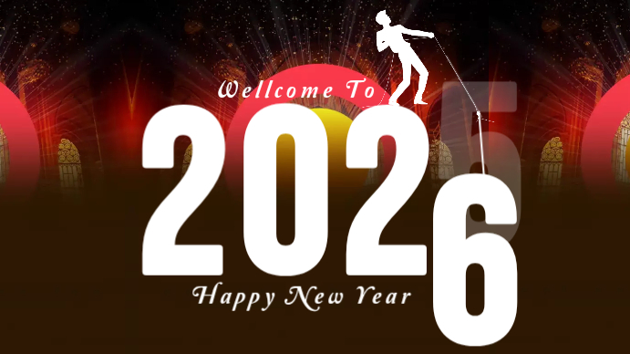 new year (1) 数字显示屏 (16:9) template