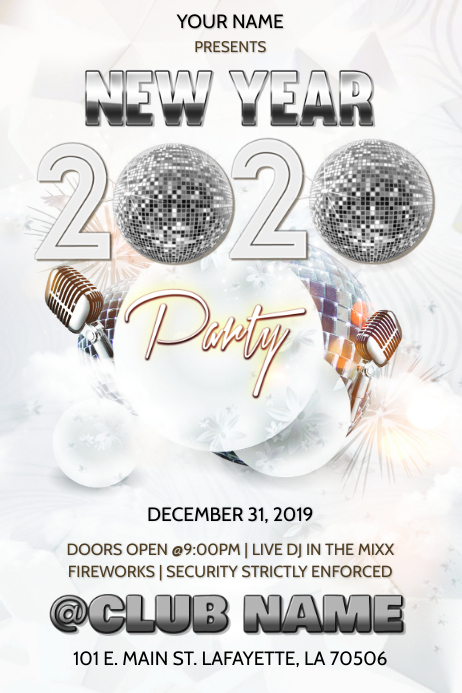 Neue Jahr 2020 Party Flyer Vorlage Vorlage Postermywall