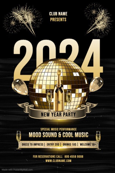 Change text, edit colors, move items, turn/off layers. End Of Year Flyer . NEW YEAR 2021 PARTY FLYER Template | PosterMyWall