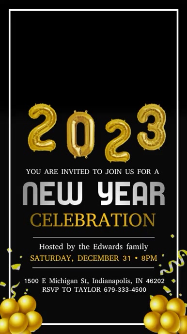 New year 2023 celebration video Template | PosterMyWall