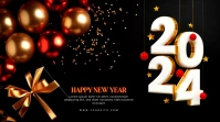 New Year 2024 Celebration ad Ecrã digital (16:9) template