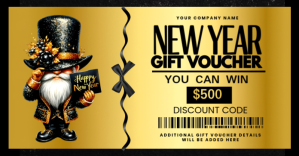 Orange New Year Gift Voucher Facebook Shared Image Template