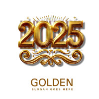 Golden 2025 Text Logo Template | PosterMyWall
