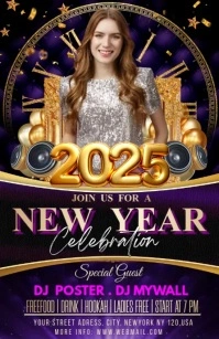 new year 2025 instagram post Media Página Ancho template