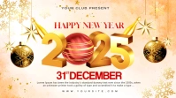 new year 2025 invitation banner Twitter Post template