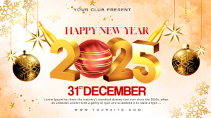 new year 2025 invitation banner Message Twitter template