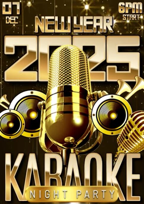 New Year 2025 Karaoke A4 template