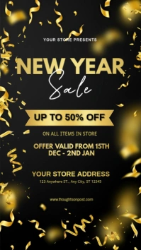 New Year 2025 Sale Ad Instagram Story. Instagram-verhaal template