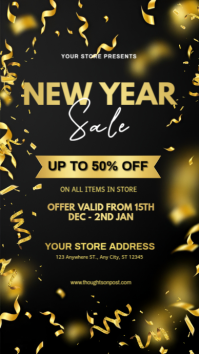 New Year 2025 Sale Ad Instagram Story. template