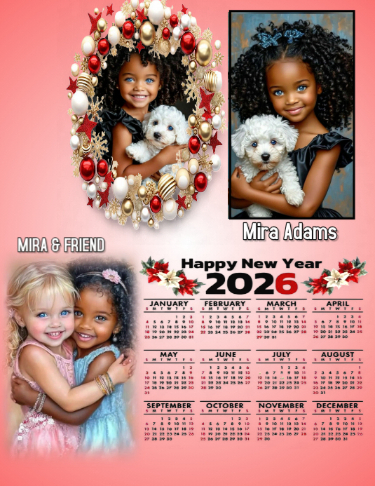 Plantilla de New year 2026 calendar design photo template | PosterMyWall