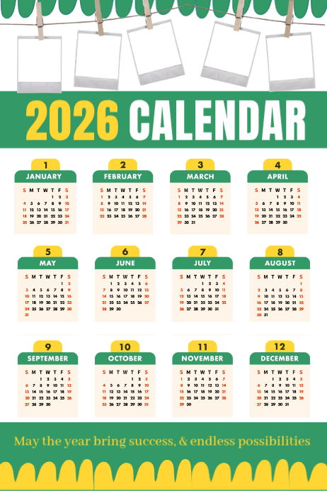 New Year 2026 Calendar Poster Template | PosterMyWall