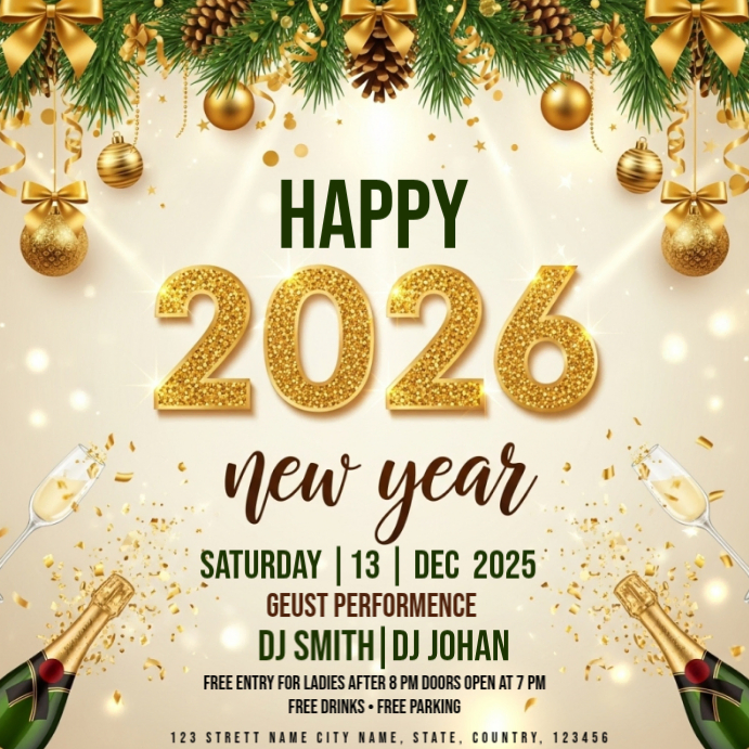New Year 2026 Instagram Post Template | PosterMyWall