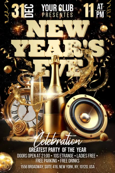 New Year Banner 4' × 6' template