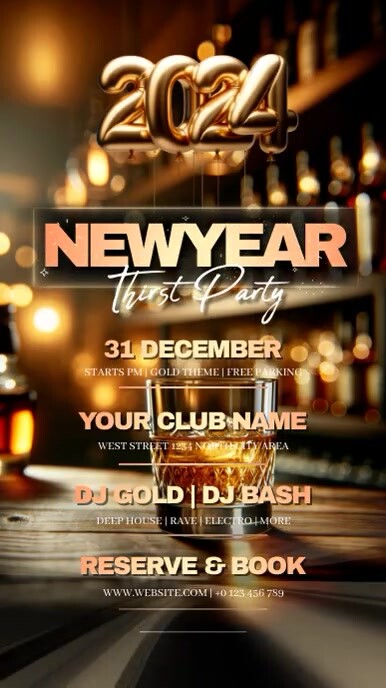 new year bar party ad design template | PosterMyWall