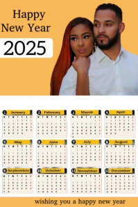 New year calendar Pinterest-Grafik template