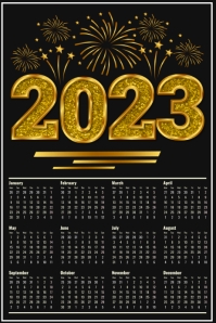 2023 New Year Calendar Template | PosterMyWall