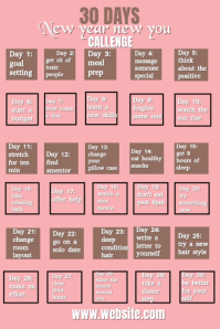 New year callenge flyer Pinterest Grafieka template