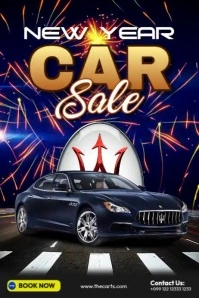 New Year Car Sale Ads Poster template