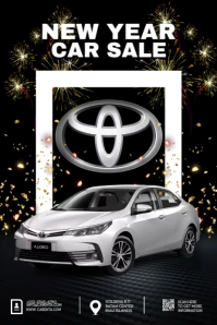 New Year Car Sale Ads Poster template