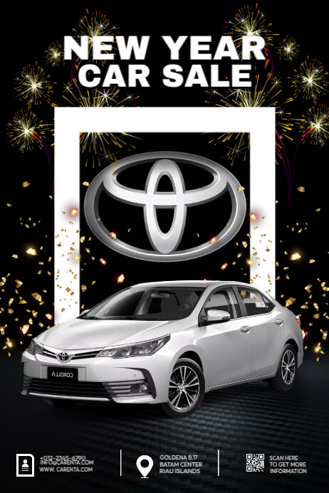 New Year Car Sale Ads Plakkaat template