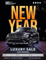 New Year Car Video Volante (Carta US) template