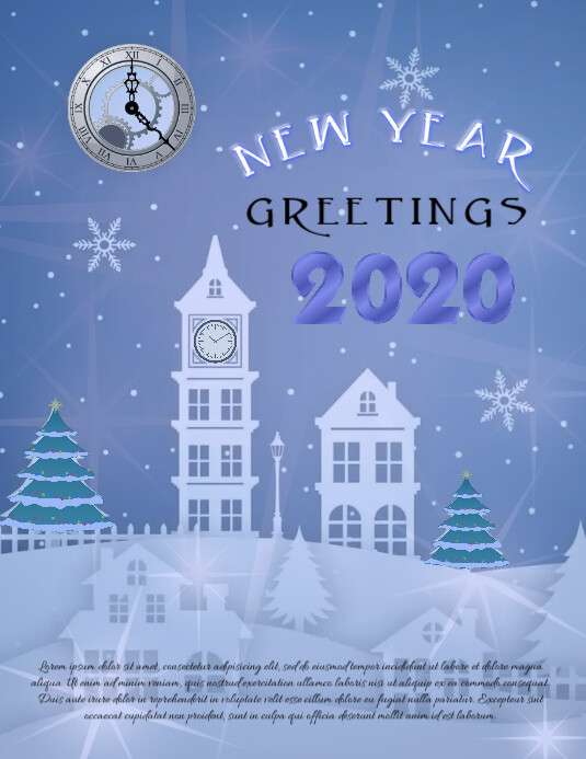Year card template flyer letter 5in 11in new year card,online card Template | PosterMyWall