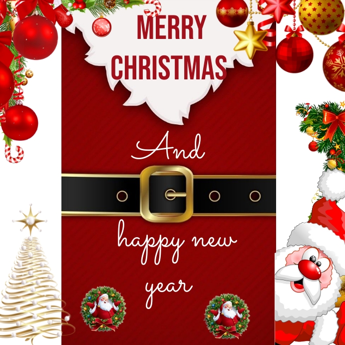 NEW YEAR CARD Square (1:1) template