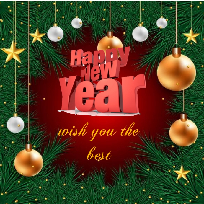 NEW YEAR CARD Square (1:1) template