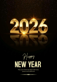 new year celebration A5 template