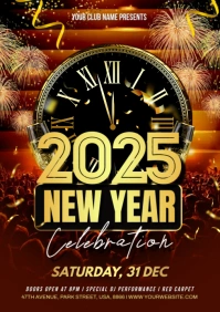 new year celebration flyer A2 template