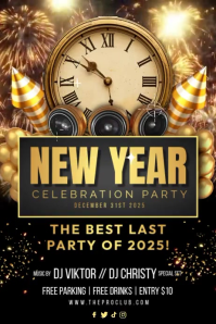 New Year Celebration Video Poster template