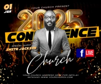 New year church flyer Mellemstort rektangel template