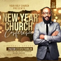 New year church flyer Instagram Post template