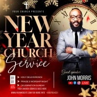New year church flyer Instagram Post template
